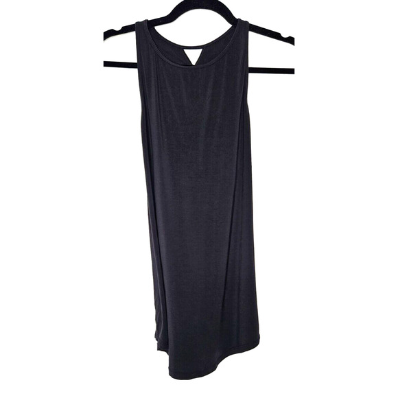 Lululemon Womens Tank Top 8 Black Cutout Racerback Stretch Active Workout Gym - Picture 1 of 9